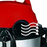 Einhell Nass Trockensauger TH-VC 1820 S (1250 W, 180 mbar, 20 l, Edelstahlbehälter, 1,5 m Saugschlauch, umfangreiches Zubehör) - 