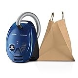Siemens VS06B110 Bodenstaubsauger synchropower mit Beutel, highPower Motor, powerSecure System, Fugen- und Polsterdüse, nordkapblau / metallic - 