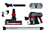 Dirt Devil DD698-1 Cavalier Kabelloser multifunktionaler Akku-Handstaubsauger ohne Beutel, 21,6 V Li-Ion, Turbobürste, 3-in-1 Kombidüse, silber / rot - 
